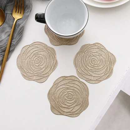 Coffee Cup Coaster PVC Pad Gold