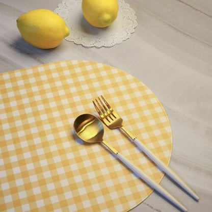 Checkered Vegan Leather Placemat